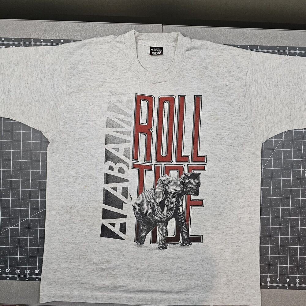 Vintage 90s Alabama Tshirt Large Screen Stars Single Stitch Football Tide Read